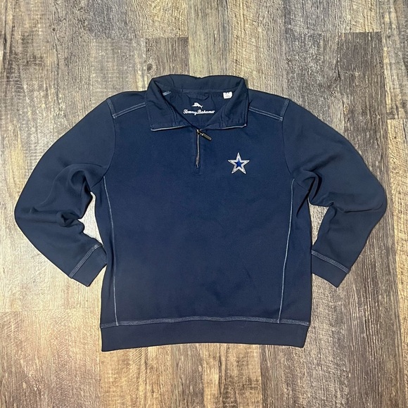 Men's Tommy Bahama Navy Dallas Cowboys Sport  Half-Zip Pullover - Picture 1 of 7